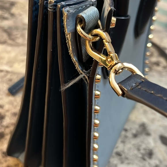 COPY - Michael Kors light blue studded crossbody bag *slight tear on side seam* - Picture 6 of 7